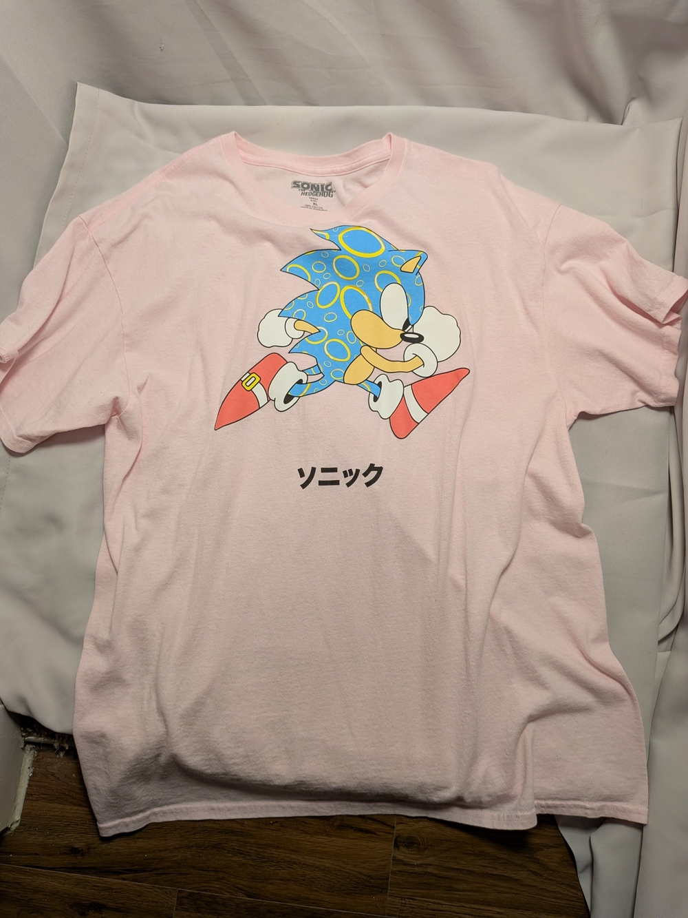 Japanese Sonic The Hedgehog Graphic Short Sleeve Tee - Pink